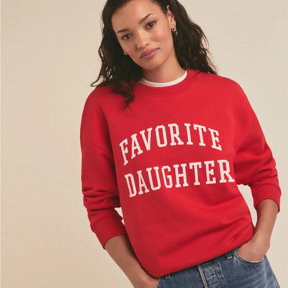 Favorite Daughter THE COLLEGIATE SWEATSHIRT Red Size XL